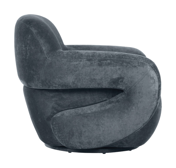 Boble Swivel Accent Chair Plush Velvet Upholstered Sculptural Lounge Seat for Living Room