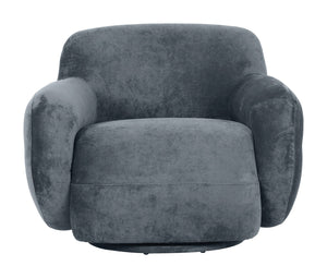 Boble Swivel Accent Chair Plush Velvet Upholstered Sculptural Lounge Seat for Living Room