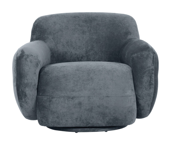 Boble Swivel Accent Chair Plush Velvet Upholstered Sculptural Lounge Seat for Living Room