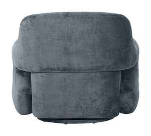 Boble Swivel Accent Chair Plush Velvet Upholstered Sculptural Lounge Seat for Living Room