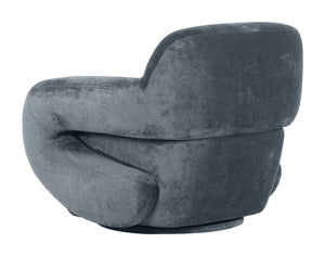 Boble Swivel Accent Chair Plush Velvet Upholstered Sculptural Lounge Seat for Living Room