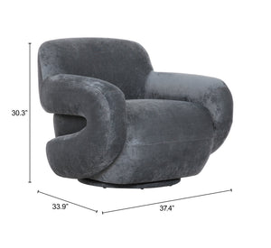 Boble Swivel Accent Chair Plush Velvet Upholstered Sculptural Lounge Seat for Living Room