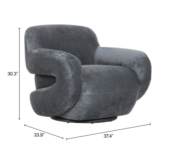 Boble Swivel Accent Chair Plush Velvet Upholstered Sculptural Lounge Seat for Living Room