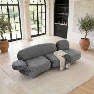 Oblak Velvet Upholstered 3 Seat Sofa Modern Living Room Mdf Frame Lounge Piece
