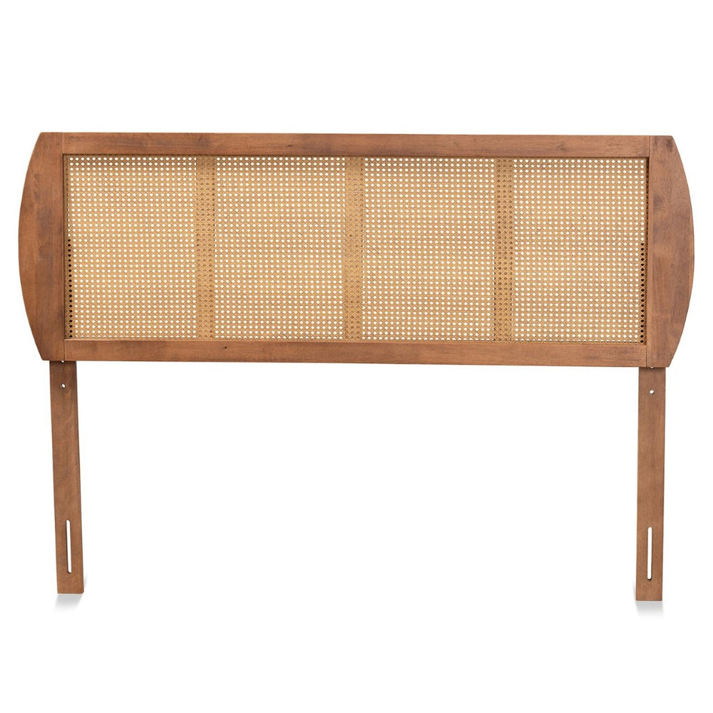 Baxton Studio Baxton Studio Mid-Century Modern Ash Walnut Headboard with Woven Rattan for Stylish Bedroom Upgrade Harris Queen MG9734-Ash Walnut Rattan-HB-Queen
