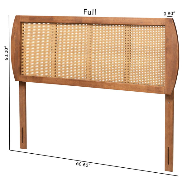 Baxton Studio Baxton Studio Mid-Century Modern Ash Walnut Headboard with Woven Rattan for Stylish Bedroom Upgrade Harris Queen MG9734-Ash Walnut Rattan-HB-Queen