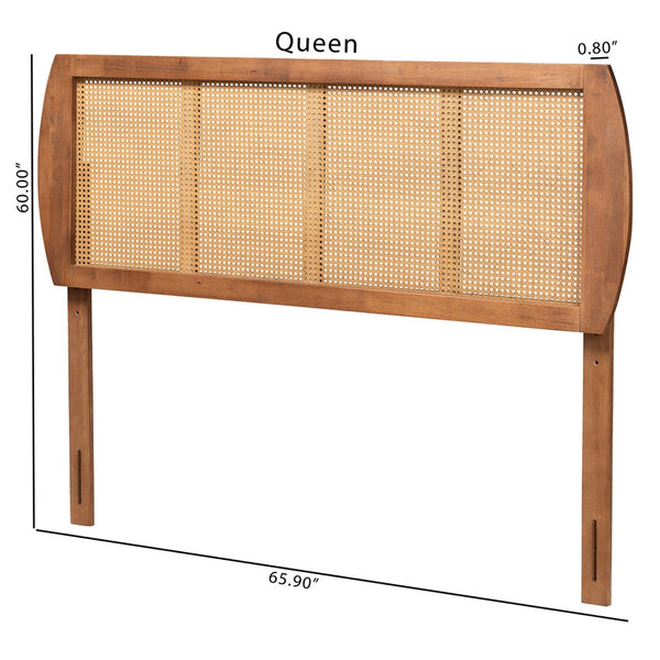 Baxton Studio Baxton Studio Mid-Century Modern Ash Walnut Headboard with Woven Rattan for Stylish Bedroom Upgrade Harris Queen MG9734-Ash Walnut Rattan-HB-Queen