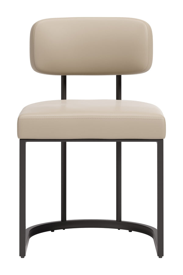 Velar Faux Leather Dining Chair Set Modern Padded Contoured Seat with Steel Base Legs