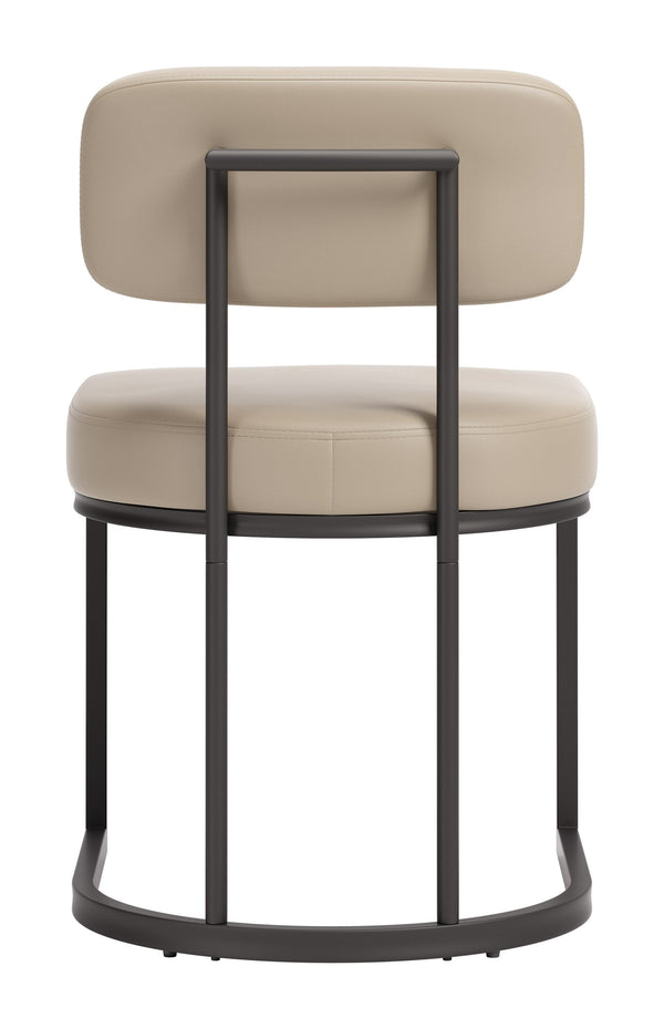 Velar Faux Leather Dining Chair Set Modern Padded Contoured Seat with Steel Base Legs