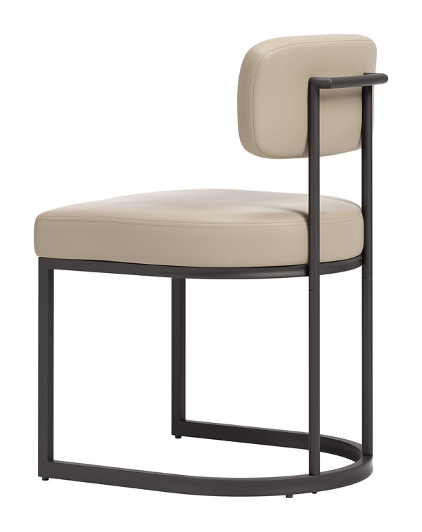 Velar Faux Leather Dining Chair Set Modern Padded Contoured Seat with Steel Base Legs