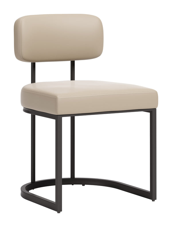 Velar Faux Leather Dining Chair Set Modern Padded Contoured Seat with Steel Base Legs