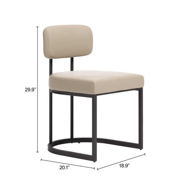 Velar Faux Leather Dining Chair Set Modern Padded Contoured Seat with Steel Base Legs