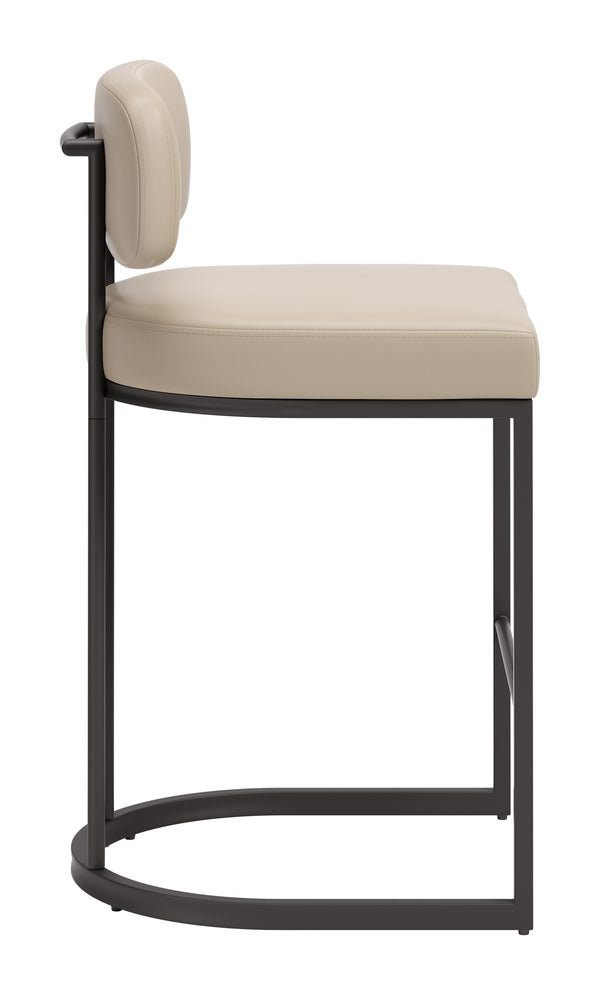 Velar Faux Leather Counter Stools Set of 2 with Steel Frame for Kitchen Islands