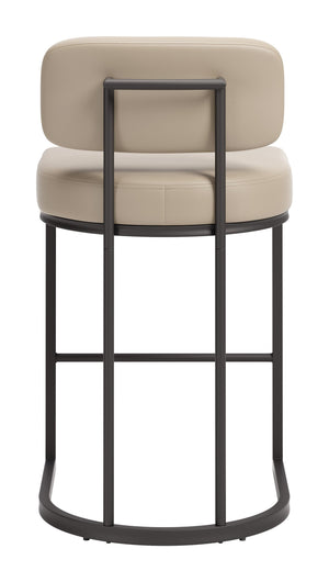 Velar Faux Leather Counter Stools Set of 2 with Steel Frame for Kitchen Islands