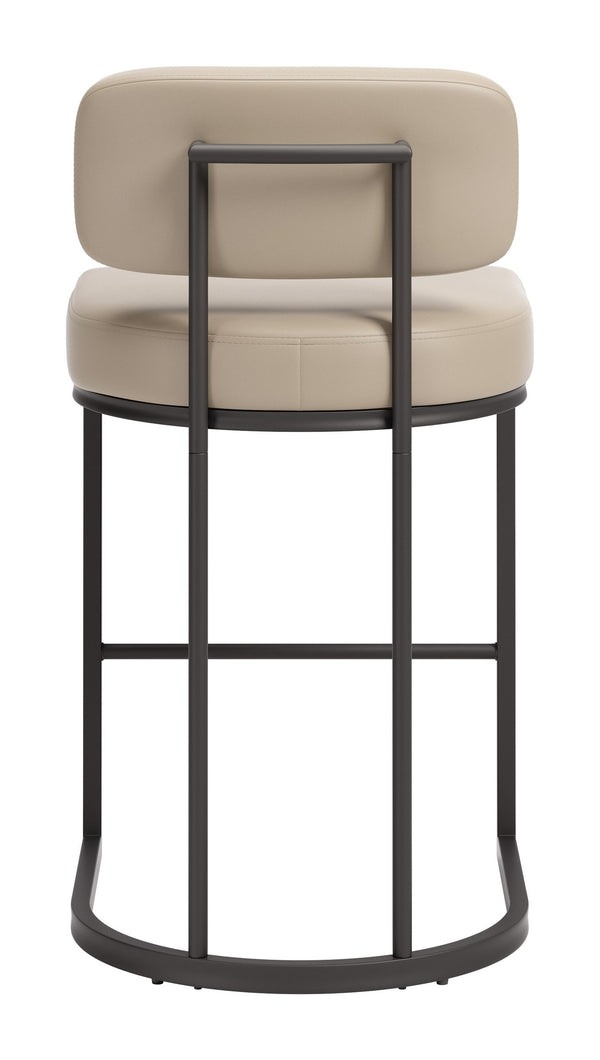 Velar Faux Leather Counter Stools Set of 2 with Steel Frame for Kitchen Islands
