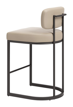Velar Faux Leather Counter Stools Set of 2 with Steel Frame for Kitchen Islands