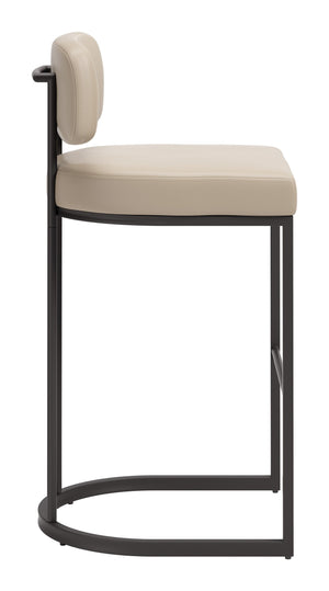 Velar Faux Leather Barstools Set of 2 with Steel Legs for Kitchen or Home Bar