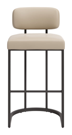 Velar Faux Leather Barstools Set of 2 with Steel Legs for Kitchen or Home Bar