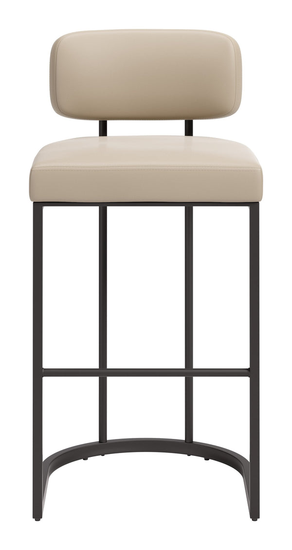 Velar Faux Leather Barstools Set of 2 with Steel Legs for Kitchen or Home Bar