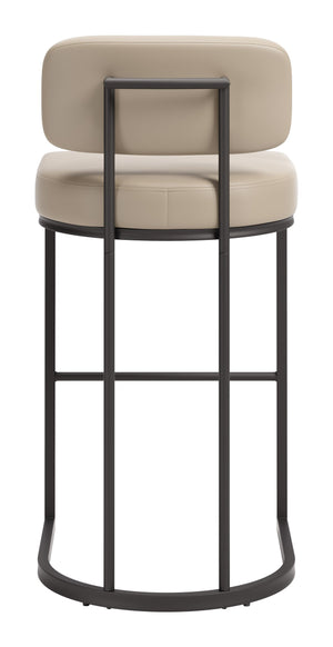 Velar Faux Leather Barstools Set of 2 with Steel Legs for Kitchen or Home Bar