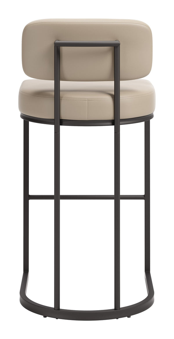 Velar Faux Leather Barstools Set of 2 with Steel Legs for Kitchen or Home Bar