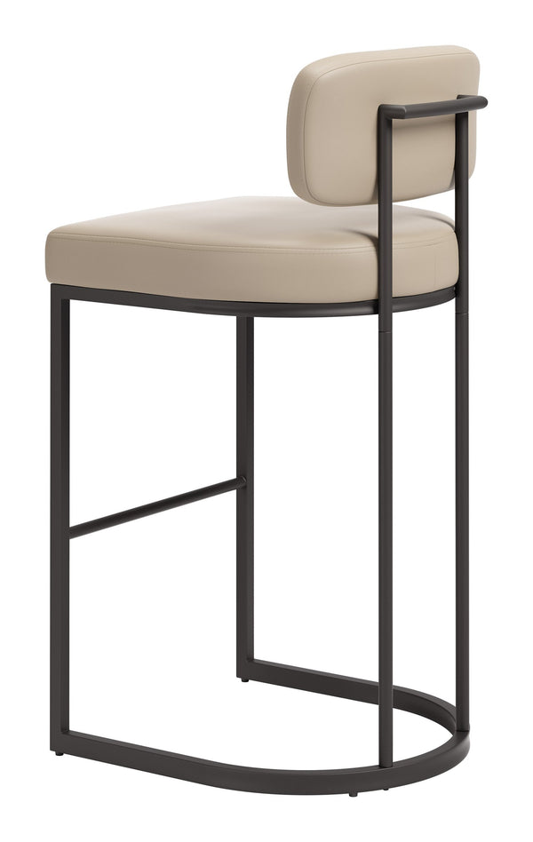 Velar Faux Leather Barstools Set of 2 with Steel Legs for Kitchen or Home Bar