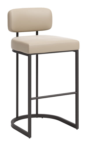 Velar Faux Leather Barstools Set of 2 with Steel Legs for Kitchen or Home Bar