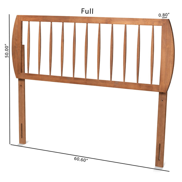 Baxton Studio Baxton Studio Norman Modern Headboard - Adjustable Ash Walnut Wood with Sleek Spindle Design - Full Size MG9737-Ash Walnut-HB-Full