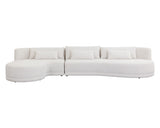 Laken Sofa Chaise - Laf - Copenhagen White 111215 Sunpan