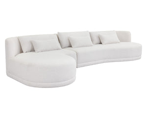 Laken Sofa Chaise - Laf - Copenhagen White 111215 Sunpan