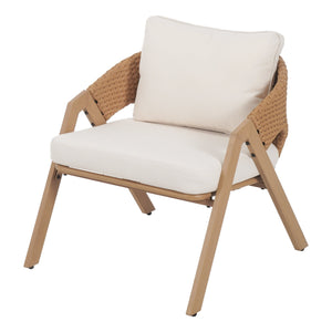English Elm Christopher Knight Home® - Patio Weather-Resistant Wicker Chairs with Removable Water-Repellent Cushions, Durable Steel Frame Set Teak,White 39.5 L x 27 W x 16.5 H N776P271809B