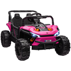English Elm Qaba 12v Dual Motor Kids Ride on Utv Off Road Electric Car with Remote Control Pink W2225P249881