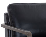 Castell Swivel Lounge Chair - Brown - Cortina Black Leather 111248 Sunpan