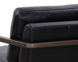 Castell Swivel Lounge Chair - Brown - Cortina Black Leather 111248 Sunpan