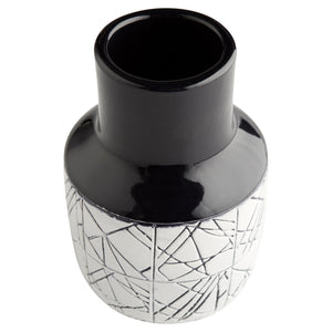 Dark Zenith Vase Blue and White 11124 Cyan Design