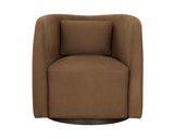 Emilie Swivel Lounge Chair - Nubuck Caramel Leather 111250 Sunpan