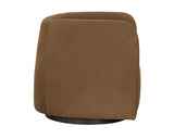 Emilie Swivel Lounge Chair - Nubuck Caramel Leather 111250 Sunpan