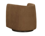 Emilie Swivel Lounge Chair - Nubuck Caramel Leather 111250 Sunpan