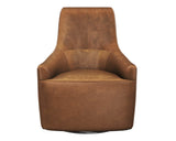 Carmine Swivel Lounge Chair - Cognac Leather 111264 Sunpan