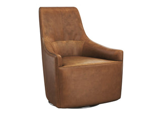 Carmine Swivel Lounge Chair - Cognac Leather 111264 Sunpan