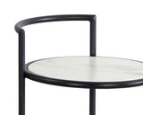 Parga End Table - Black - Marble Look 111343 Sunpan