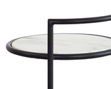 Parga End Table - Black - Marble Look 111343 Sunpan