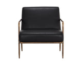 Lathan Lounge Chair - Charcoal Black Leather 111357 Sunpan