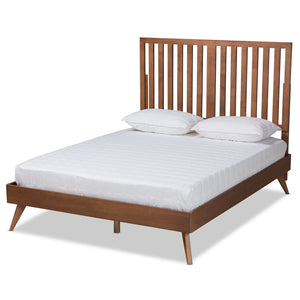 Baxton Studio Baxton Studio Saki Mid-Century Queen Platform Bed in Walnut Brown - Sleek, Stylish & Space-Saving Design Saki-Ash Walnut-Queen