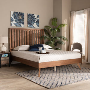 Baxton Studio Baxton Studio Saki Mid-Century Queen Platform Bed in Walnut Brown - Sleek, Stylish & Space-Saving Design Saki-Ash Walnut-Queen