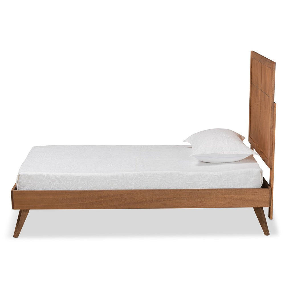 Baxton Studio Baxton Studio Noela Twin Platform Bed - Mid-Century Modern Walnut Finish, Stylish & Durable Design Noela-Ash Walnut-Twin