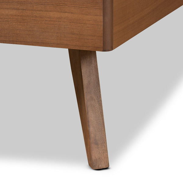 Baxton Studio Baxton Studio Noela Twin Platform Bed - Mid-Century Modern Walnut Finish, Stylish & Durable Design Noela-Ash Walnut-Twin