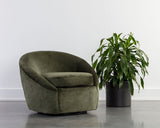 Bliss Swivel Lounge Chair - Bergen Olive 111410 Sunpan