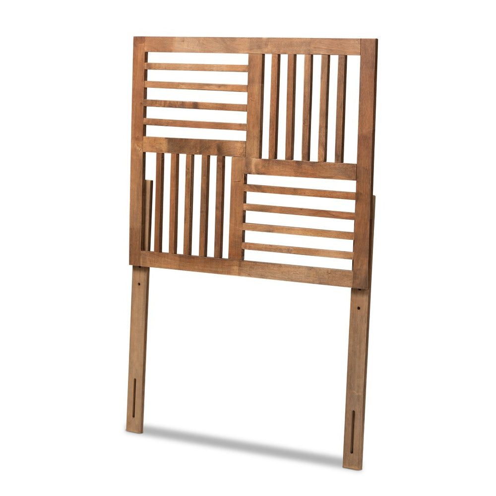 Baxton Studio Baxton Modern Slatted Wood Headboard in Ash Walnut Finish - Stylish and Adjustable Twin Bedroom Focal Point Adler Twin MG9747-Ash Walnut-HB-Twin