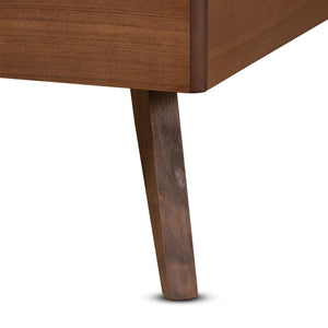 Baxton Studio Baxton Studio Gemma Twin Size Platform Bed - Mid-Century Modern Walnut Finish with Adjustable Headboard Gemma-Ash Walnut-Twin